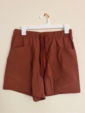 Women’s Casual Drawstring Shorts in Rust